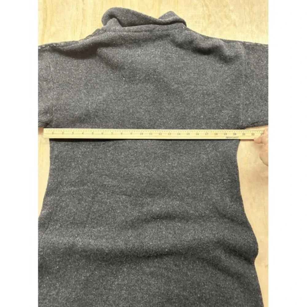 Soft Surroundings Merino Wool‎ Long Cardigan Sweater Gray Sequin Trim Size M